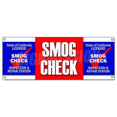 Signmission SMOG CHECK BANNER SIGN auto automotive pollution car inspection B-Smog Check
